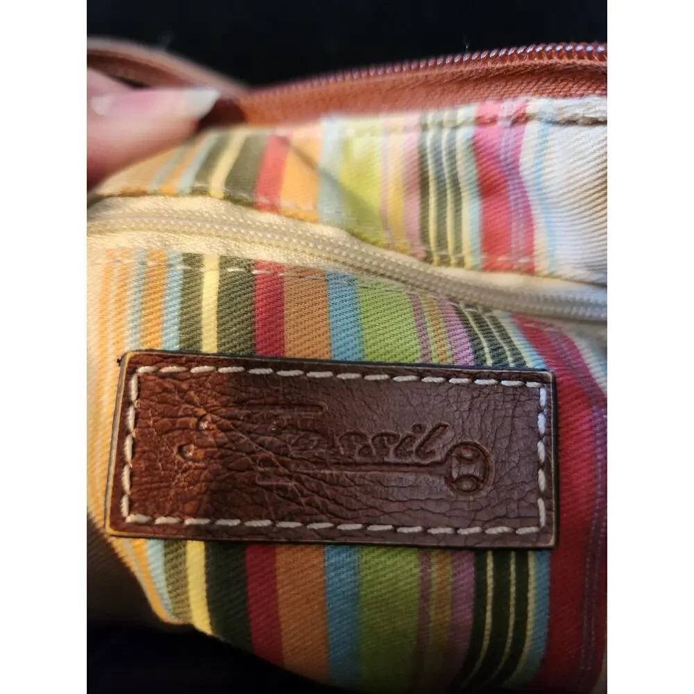 Fossil woven jute crossbody shoulder bag boho summer‎